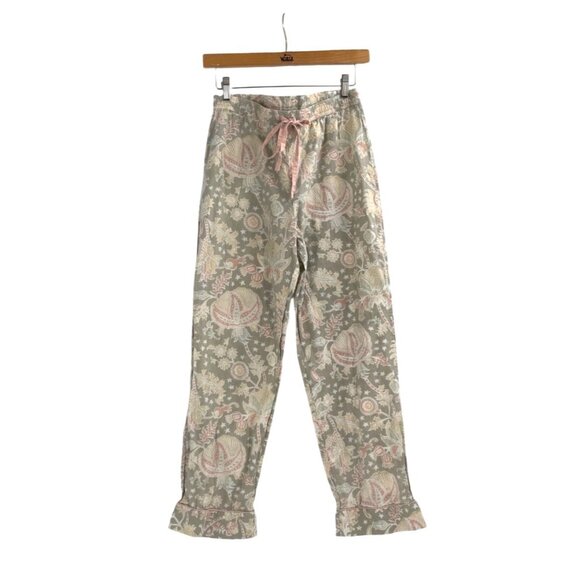 Roller Rabbit Other - Roller Rabbit Womens Small Pajama Pants Cotton Drawstring Botanical Pink Beige